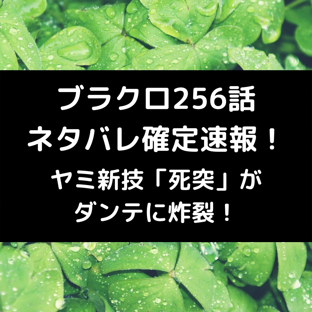 ブラッククローバー256話ネタバレ確定速報！ヤミ新技「死突」がダンテに炸裂！