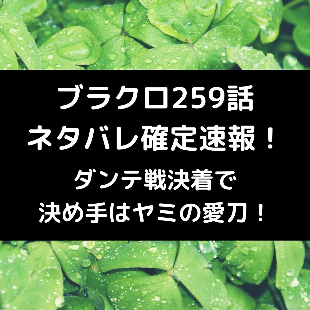 ブラクロ259話ネタバレ確定速報！ダンテ戦決着で決め手はヤミの愛刀！